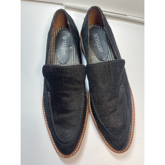 Derek Lam 10 Crosby Dana Black Calf Hair Slip On Loafers Sz 9 - Picture 2 of 10